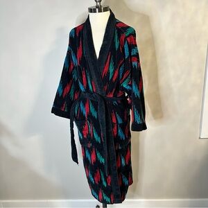 Vintage 100% Cotton Aztec OS Robe Black Red Blue Turkish So Soft Ash Creek